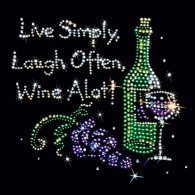 Rhinestone Wine Drinker